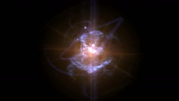 4k Esfera redonda nebulosa fondo, tecnología de energía mágica, átomo nuclear
. - Metraje, vídeo