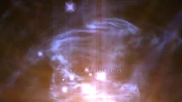 4k Esfera redonda nebulosa fondo, tecnología de energía mágica, átomo nuclear
. - Metraje, vídeo