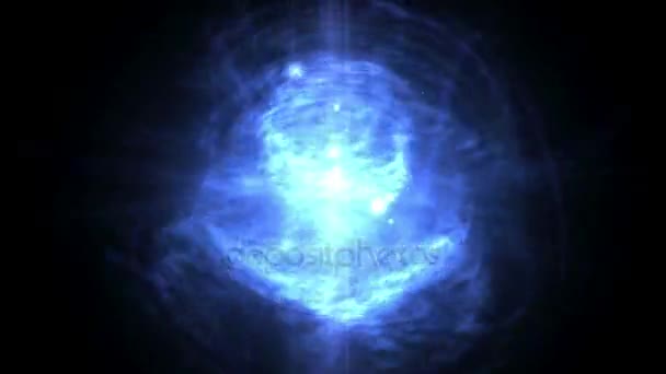 4k kerek labda gömb köd háttér, mágikus erő, energia tech, nukleáris atom. - Felvétel, videó