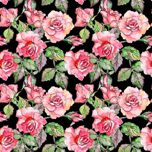 Flor silvestre rosa patrón de flores en un estilo de acuarela
. - Foto, Imagen