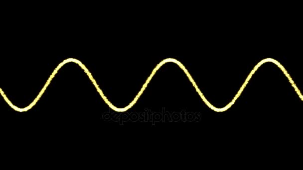 Absztrakt Audio hanghullám részecske animáció - hurok sárga - Felvétel, videó