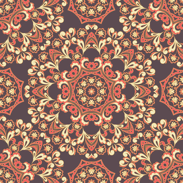 Arabesque seamless pattern. Vector Background Vintage Indian Style - Vektör, Görsel