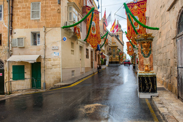 Straßen von Valletta während eines religiösen Festes - Foto, Bild