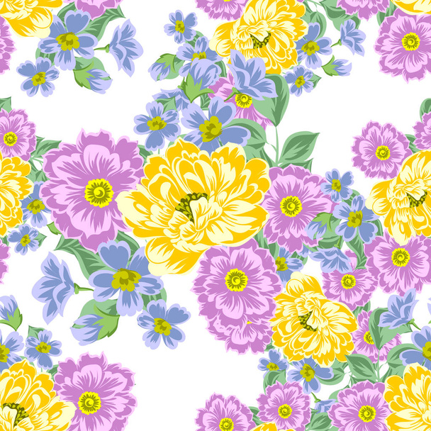 Seamless flowers pattern - Вектор,изображение