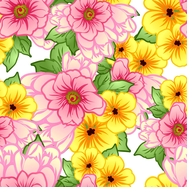 Seamless flowers pattern - Vector, Image