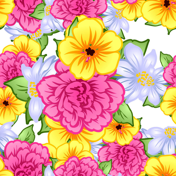 Seamless flowers pattern - Vektor, obrázek