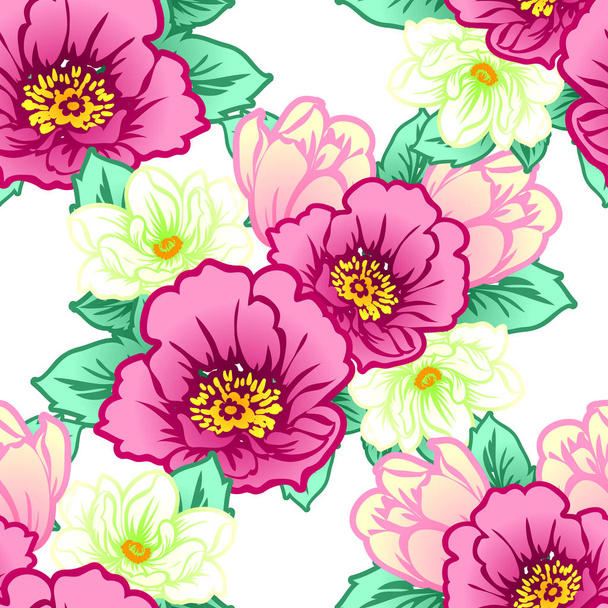 Seamless flowers pattern - Vector, Image