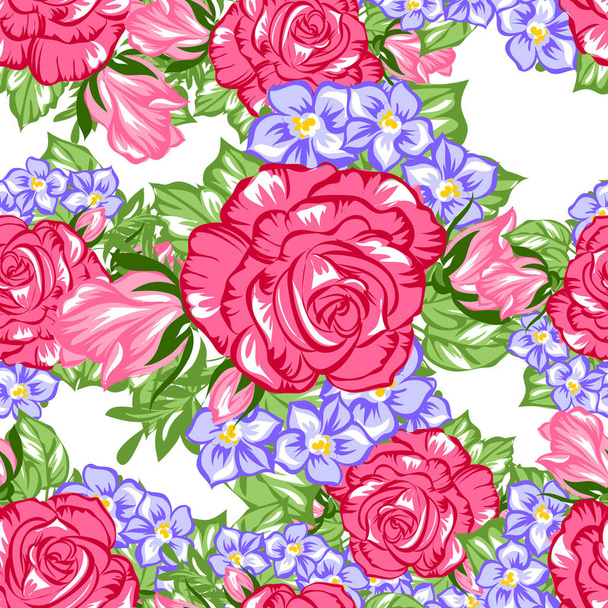 Seamless flowers pattern - Vektor, Bild