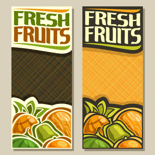 Banderas verticales vectoriales para frutas frescas
 - Vector, imagen