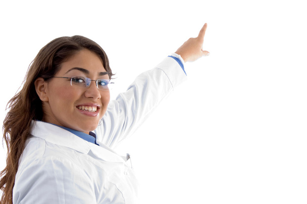 Young medical professional pointing - Фото, зображення