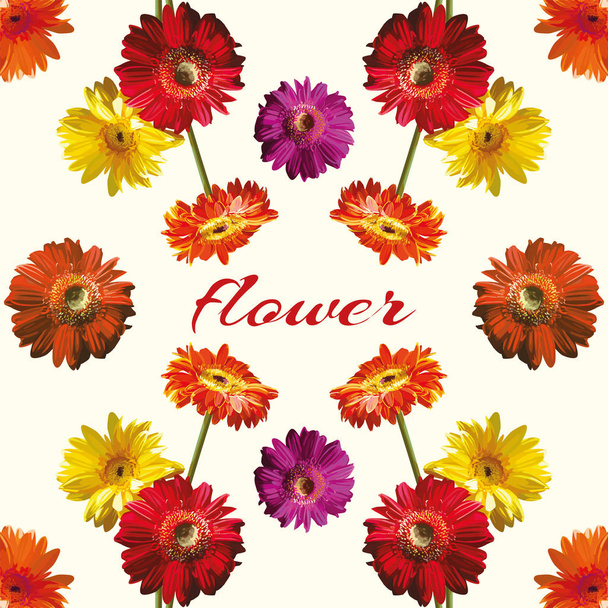 Lustro wzór slogan kwiat jasne tło - Wektor, obraz