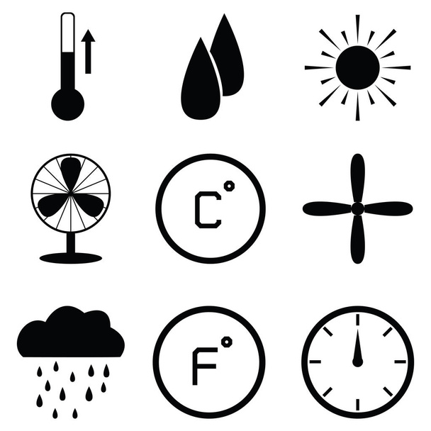 the Heating icon set - Vector, Image