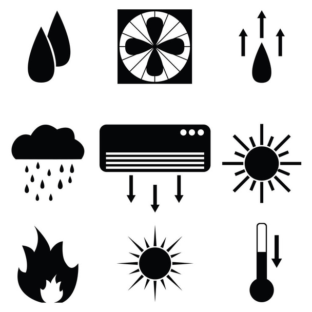 the Heating icon set - Vector, Image