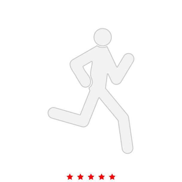 Running man - stick it is icon . - Vector, Image
