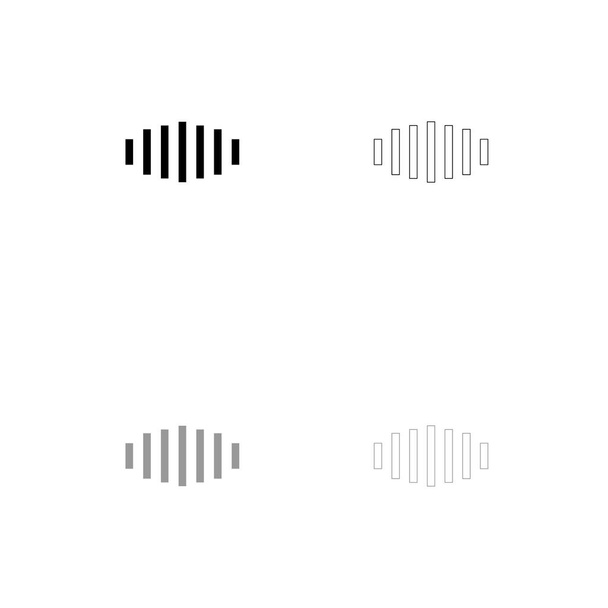 Digitaal signaal zwart en grijs pictogram instellen . - Vector, afbeelding