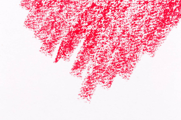 Red crayon draw on a white paper - Foto, Bild