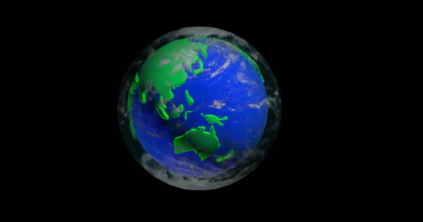 Pyörivä malli maanosien maapallon, alfa-kanava
 - Materiaali, video