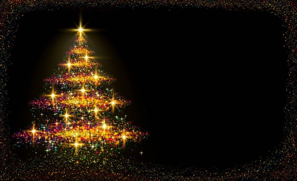 arbre de Noël lumières fond. - Photo, image