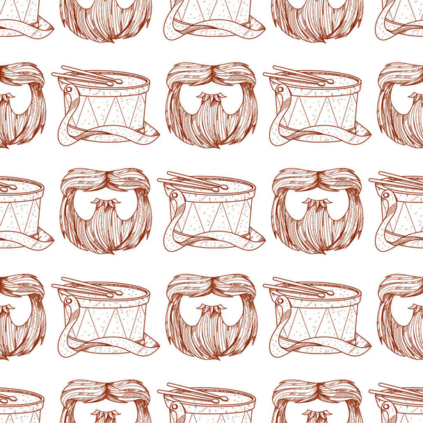Seamless pattern with  drums  - Vettoriali, immagini