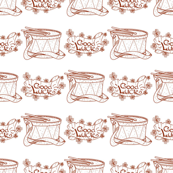 Seamless pattern with drums - Vector, Imagen