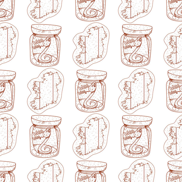 Seamless pattern with  snakes - Vector, Image
