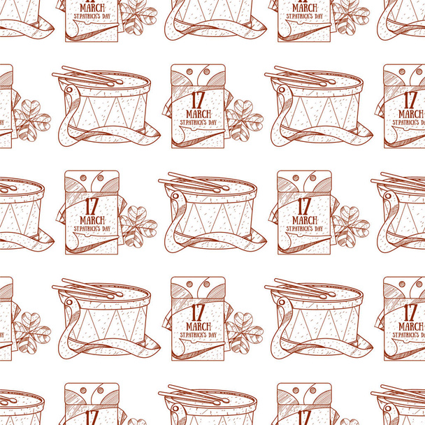 Seamless pattern with  drums  - ベクター画像