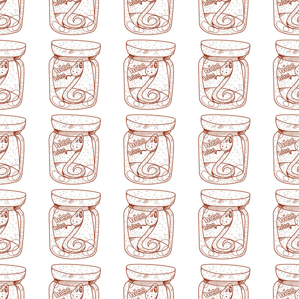 Snakes in  glass jars - Wektor, obraz