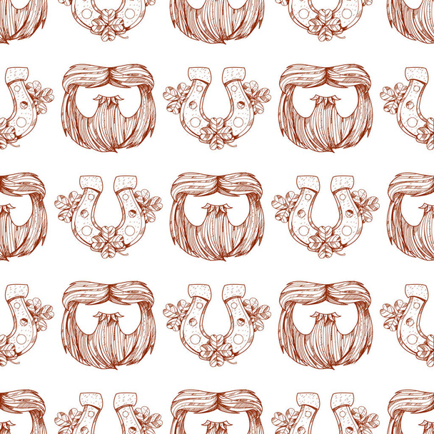 pattern with a mask beard and mustache. - Vector, Image
