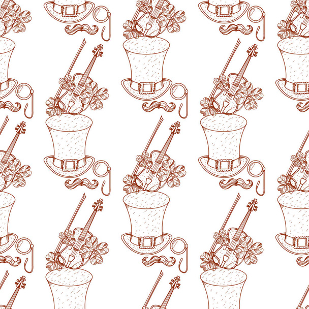 Seamless pattern with  violins - Vector, imagen