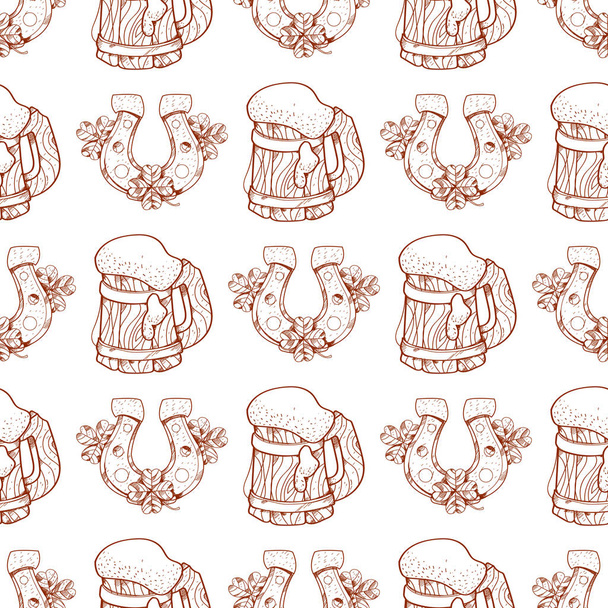 Mug with beer pattern.  - Vector, imagen