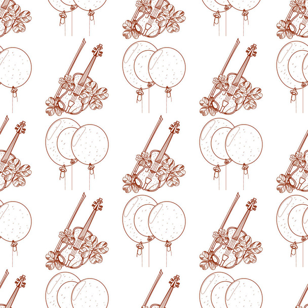 unpainted violins and balloons - Vektor, obrázek