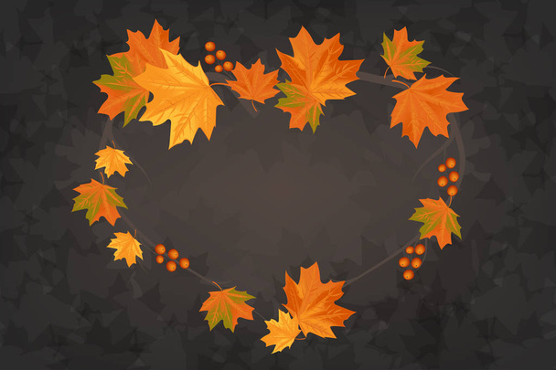 Autumn maple leaves on the branches of trees fallen leaves falling leaves Rowan - Vector, Image
