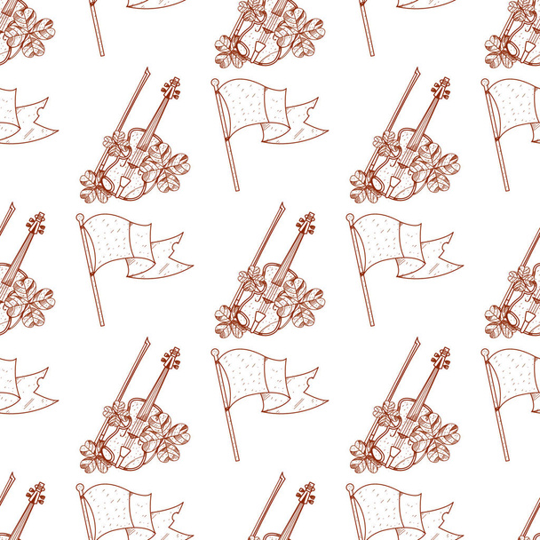 Seamless pattern with violins - Vector, Image