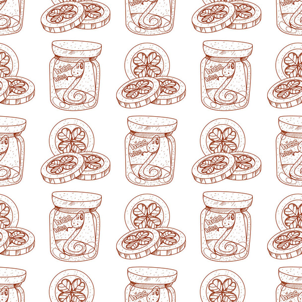 Seamless pattern with  snakes - Vector, imagen
