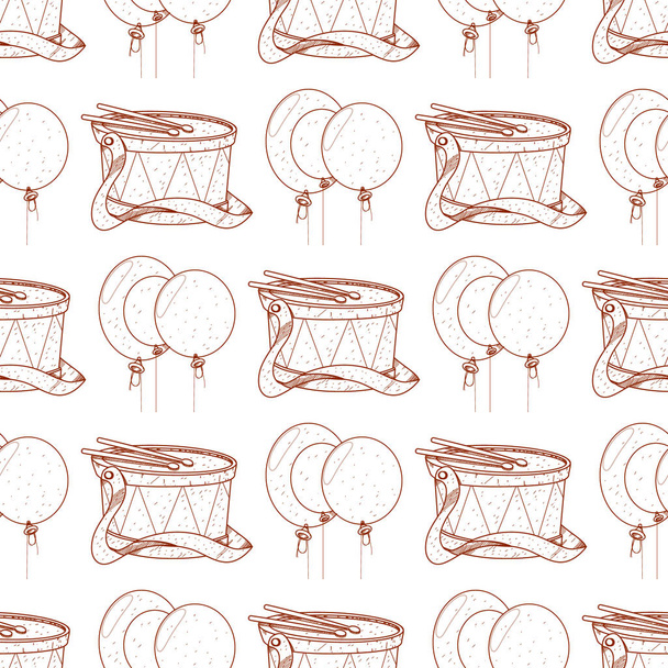 unpainted drums and balloons - Вектор,изображение