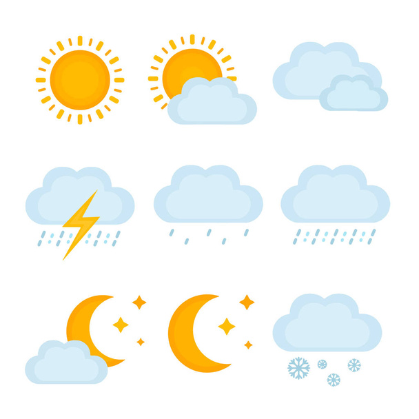 Weather forecast, metcast signs. Vector  - Vector, Image