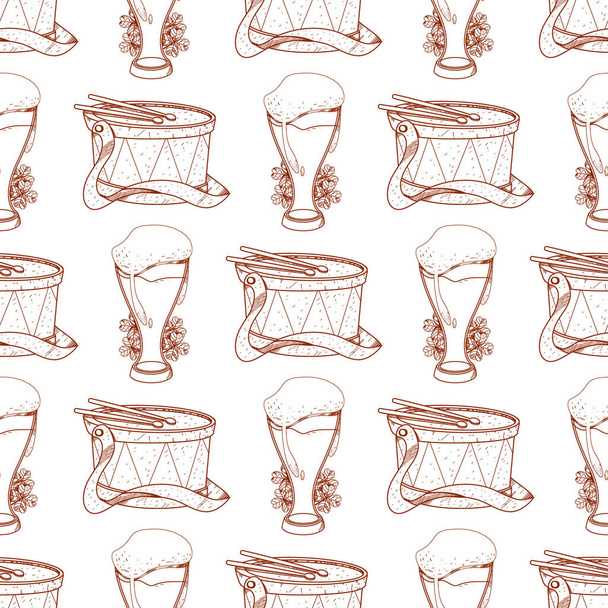 Seamless pattern with drums - Вектор,изображение