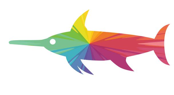 swordfish multicolored abstract icon - ベクター画像