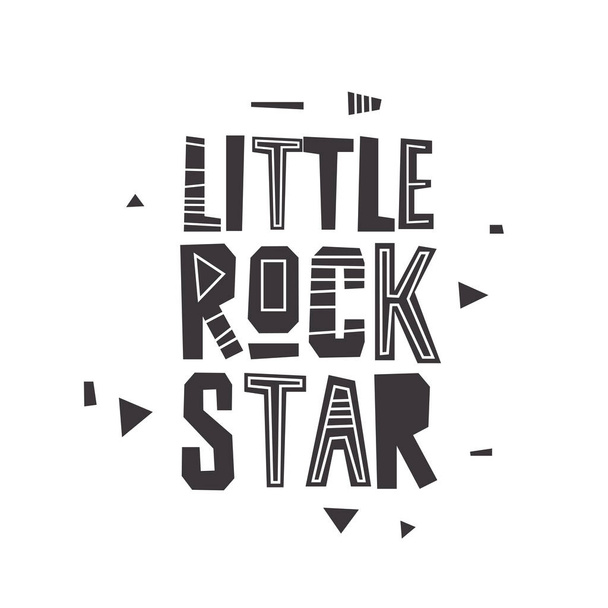 Inscription Little rock star. Lettering - Вектор,изображение