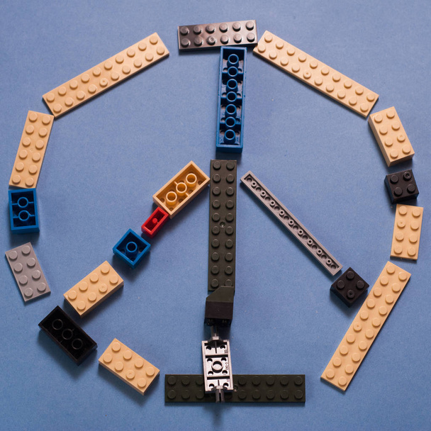 A symbol of peace from the toy blocks, - Zdjęcie, obraz
