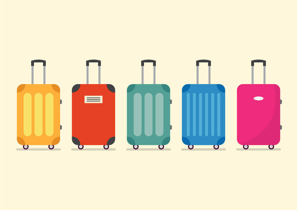 Bagaj kümesi seyahat tatil ve yolculuk için - Vektör, Görsel