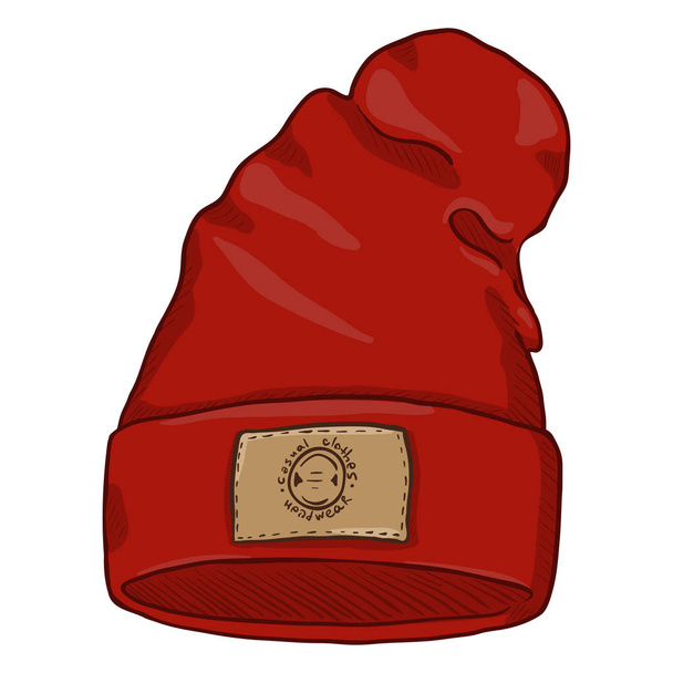 casual knitted winter cap  - Vector, Image