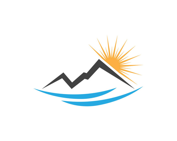 Korkea Mountain kuvake logo Liiketoimintamalli vektori - Vektori, kuva