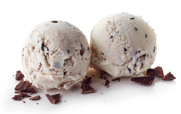 Duas bolas de sorvete italiano Stracciatella
 - Foto, Imagem