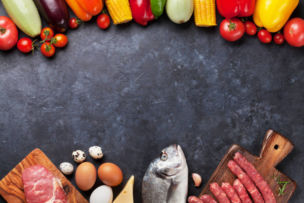 Овочі, риба та м'ясо
 - Фото, зображення