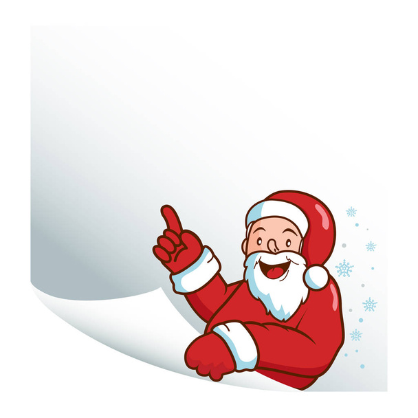Christmas Santa Claus holding a blank page of paper.  - Vector, Image
