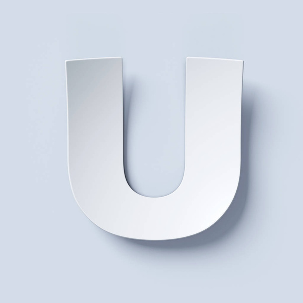 White bent paper font letter U - 写真・画像