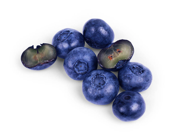 Stack of blueberries isolated on white with clipping path - Photo, Image