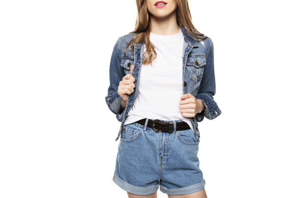 girl in denim clothes - Photo, Image