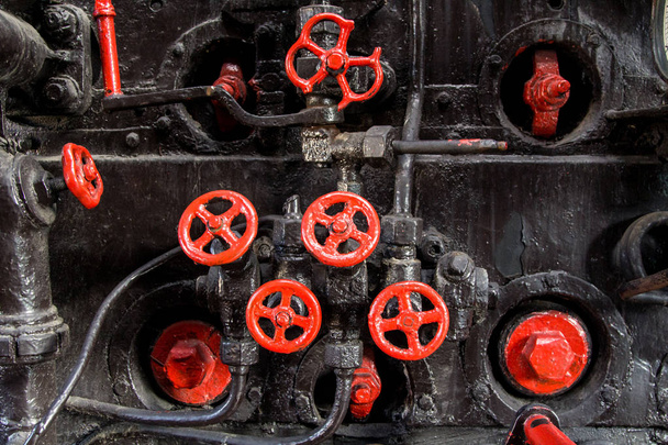 valves and locomotive levers - Photo, Image